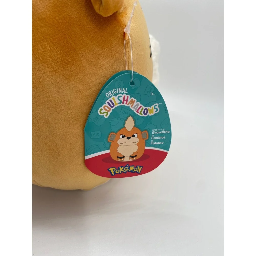 Squishmallows Pokemon Growlithe 10 Inch Plush Jazwares New With Tags NWT